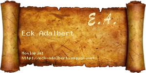 Eck Adalbert névjegykártya